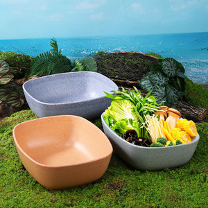 Plato para Hot Pot de Estilo Rústico Retro Kang'er, Vajilla Creativa con Estética China, Plato para Vegetales y Champiñones Purple Baby Bok Choy - Product Image 1