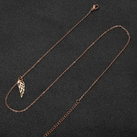 Collar de Alas de Ángel de Acero Inoxidable con Baño de Oro Rosa de 18K y PVD, Sin Deslustre, al por Mayor, para Mujer