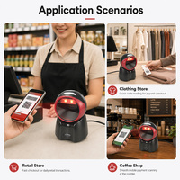 Escáner de Código de Barras de Escritorio Manos Libres YUANAIDC, Lector de Códigos QR 1D 2D con Sensor Automático, Cable USB para Caja Registradora y Punto de Venta