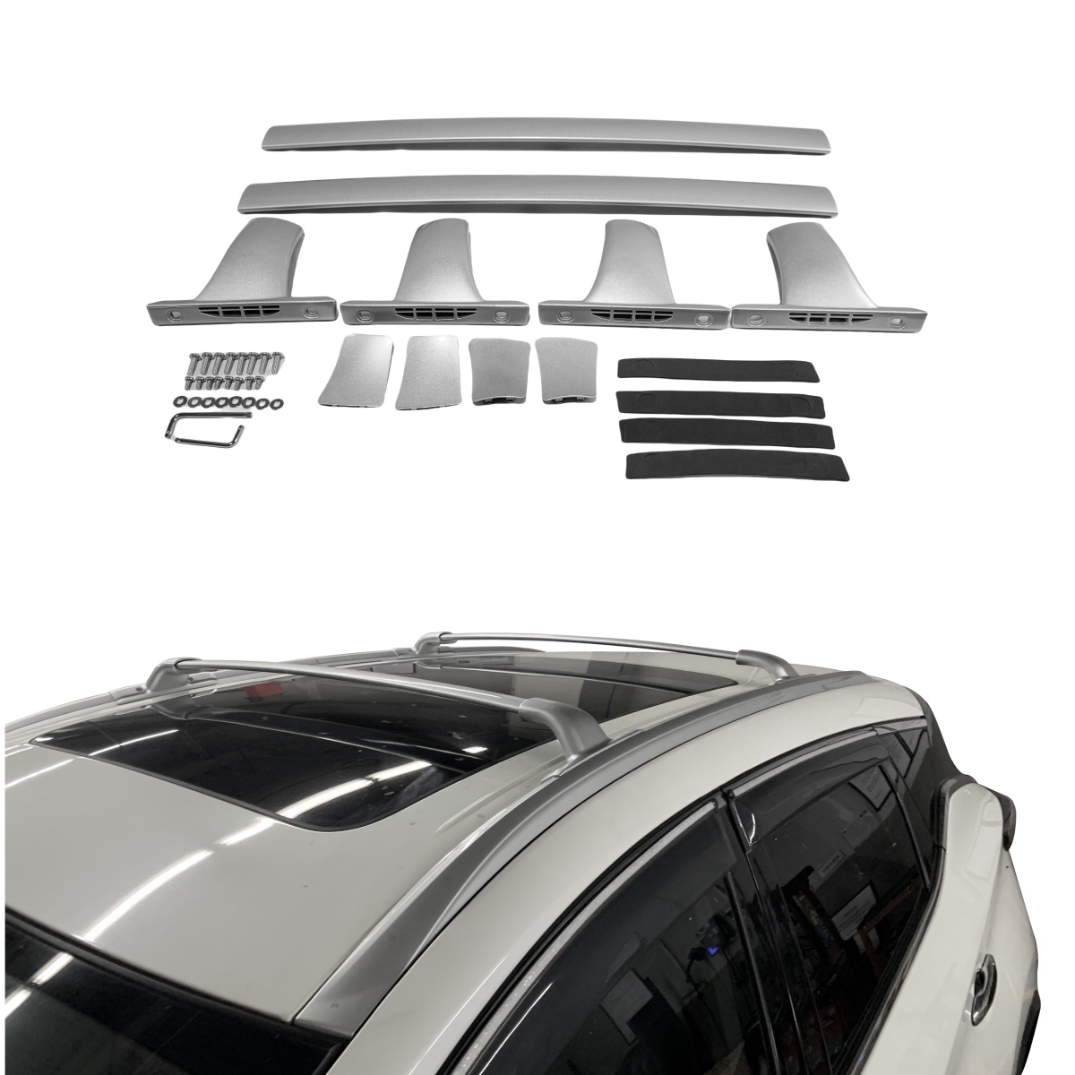 Bolt-On Roof Rack Cross Bars For 2015-2018 Nissan Murano - Aluminum, 165lb Capacity, Black