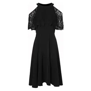 महिलाओं की शाम की पोशाकों के लिए उच्च गुणवत्ता वाले सस्ते दाम वाले लेस हाल्टर नेक इवनिंग ड्रेस प्लस साइज बॉल गाउन