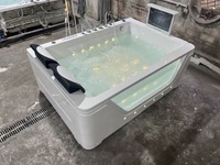 Massage en acrylique Luxe un massage Double Hydrothérapie Spa Baignoire carrée