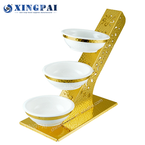 XINGPAI Soporte de Acero Inoxidable Dorado para Decoración de Bodas, Soporte de Varios Niveles para Té de la Tarde, Soporte para Catering, Exhibición de Alimentos, Elevadores para Buffet - Product Image 4