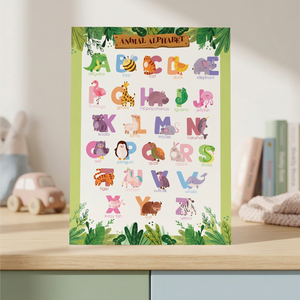 Póster de aprendizaje del alfabeto ABC, arte de pared con patrón de follaje moderno para el regreso a la escuela (157 g) - Product Image 3