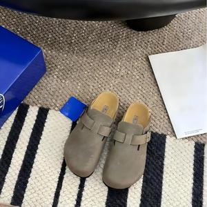 En stock, nouvelle conception, sabots et mules pour femmes en cuir véritable, cuir suédé et <span class=keywords><strong>fourrure</strong></span> de haute qualité, sabots personnalisés en EVA - Product Image 4