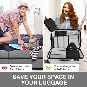 Best Packing Cubes Set Travel Luggage Organizers <b>Suitcase</b> Travel Accessories <b>Storage</b> Bag Packing Cubes for <b>Suitcases</b> - Product Image 6