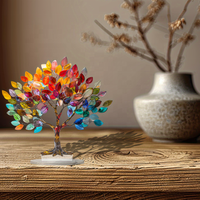 Dropshipping Arbre de Vie 2D Acrylique Décoration de Bureau Acrylique Transparent Plat Décoration de Table Art Décorations avec Base en Acrylique