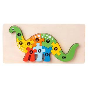 <span class=keywords><strong>Puzzle</strong></span> en bois 3D d'animaux en relief, dinosaure de dessin animé, bricolage, cadeau pour enfants, jouet éducatif - Product Image 5