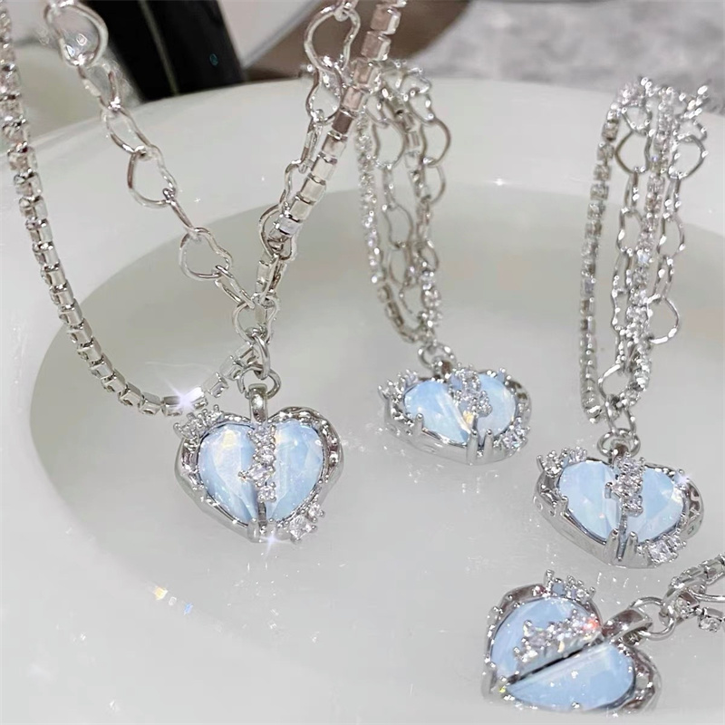 Kpop Vintage Goth Y2K Heart Pendant Choker Necklace