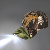 5 lámpara LED gorra de béisbol linterna alimentada por batería para Camping deportes sombreros personalizado ajustable Led pesca gorra de camuflaje