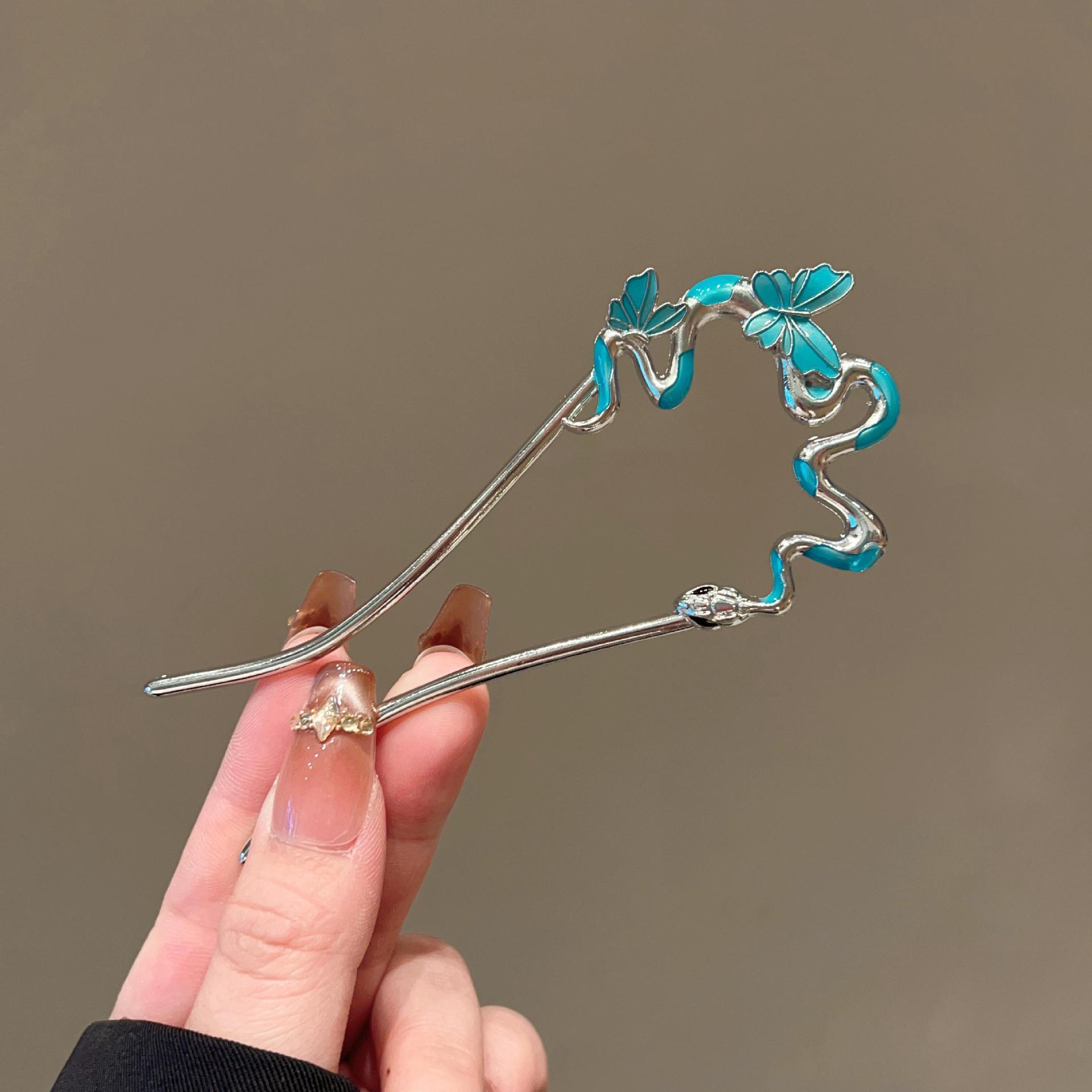 Silver with Blue Snake