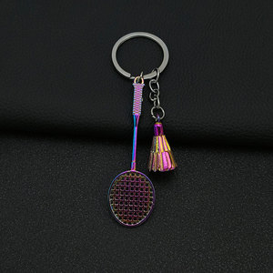 Hot Sale 3D Mini Cute Badminton Keychain Custom Luxury Metal Sport Keyring Promotional <strong>Bulk</strong> Car <strong>Keychains</strong> - Product Image 3