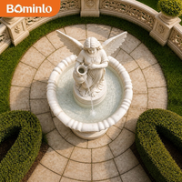 Fontaine d'ange en marbre sculptée à la main, sculpture d'extérieur pour jardin, fontaine d'eau sur mesure pour villa, cour, décoration commémorative