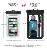 8.9 pouces sac de téléphone portable étanche grande capacité pochette de protection de téléphone transparente PVC avec lanière de cou sac de rangement de natation