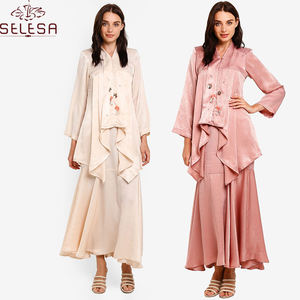 Новое поступление, скромная мусульманская женская одежда с длинным рукавом Baju Kurung, элегантная женская одежда в стиле русалки, батик кебая, Малайзия - Product Image 5