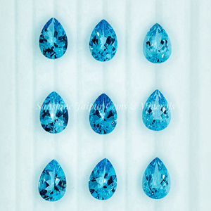 พลอย10X15mm ทรงหลวมเจียระไนแบบลูกแพร์สีฟ้าบุษราคัมธรรมชาติ - Product Image 4