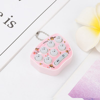 Jeu d'arcade portable mignon de type pendentif de dessin animé, mini jeu de frappe au marteau, jouet porte-clés pour enfants et adultes