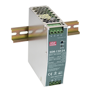 EDR-150-24 แหล่งจ่ายไฟแบบราง DIN อุตสาหกรรม AC หรือแหล่งจ่ายไฟแบบราง DIN 1 ช่องจ่าย 24V 6.5A - Product Image 1