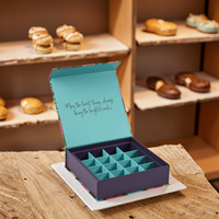 Ventas al por mayor de lujo hecho a mano caja de chocolate impresión personalizada imán de cartón rígido San Valentín dulces fechas Cajas de Regalo