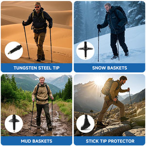 Super Tribe 240g超軽量炭素繊維ウォーキングスティック5断面伸縮調整可能折りたたみハイキングポールEVA滑り止めグリップ - Product Image 5