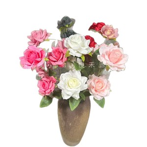 Ramo de Rosas Artificiales Junheyuan en Blanco, Rosa Claro, Rosa Oscuro, Rojo, Morado, Rojo Oscuro y Negro para Decoración de Bodas y Hogar, Arreglos Florales - Product Image 5