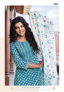 Ropa de Festival de buena calidad, pantalón Kurti de algodón puro impreso con bordado, fabricación Dupatta de la India - Product Image 6