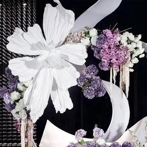 Phông nền đám cưới thiết kế mới Vv396, trang trí treo tường trần nhà, hoa khổng lồ bằng giấy lụa organza, nghệ thuật lắp đặt, trang trí sân khấu - Product Image 3