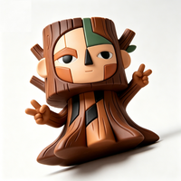 Figurine de collection artistique créative en forme de garçon sur souche d'arbre Woodo, objet promotionnel pour la décoration et les cadeaux de fête