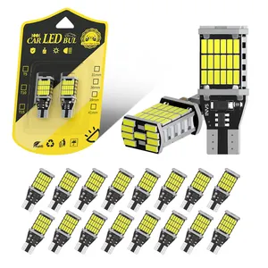 Toptan süper parlak 12-24V araba led t15 w16w 4014 45smd canbus 921 beyaz amber kırmızı fren kuyruk ters işık t15 led ampul