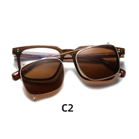 2024 nouvelles lunettes de soleil hommes polarisant lentille optique lunettes cadre TR90 anti-lumière bleue conducteur parasol Clip lunettes de soleil