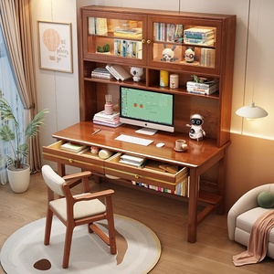 Bibliothèque intégrée en bois massif Bureau d'ordinateur simple et moderne <span class=keywords><strong>pour</strong></span> étudiants et enfants <span class=keywords><strong>pour</strong></span> petits appartements - Product Image 2