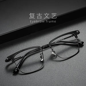 Montura de Gafas Danyang 9006, Montura Cuadrada de Media Montura para Hombre, TR90, Anti-UV - Product Image 1