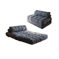 Canapé-lit pliant inclinable en forme de L, canapé paresseux compressé avec oreiller pour petites pièces et sièges au sol