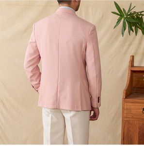 Летний мужской ретро-костюм однотонного цвета, высокого качества, приталенного кроя, с двумя разрезами, с вырезанными лацканами, деловой костюм для джентльменов. - Product Image 6