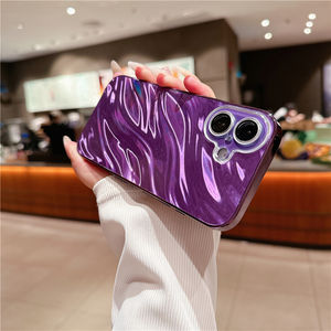 Wave Water Ripple Pattern Glitter Laser Phone Case pour <span class=keywords><strong>iPhone</strong></span> <span class=keywords><strong>11</strong></span> 12 13 14 15 16 Pro Max Luxury Plating Slim Cover avec Lens Film - Product Image 4