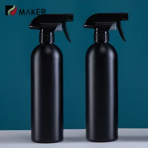 Garrafa de pulverizador de plástico HDPE de névoa preto de cor personalizada 8oz 17oz, preço de fábrica de alta qualidade a granel fosco 250ml 500ml