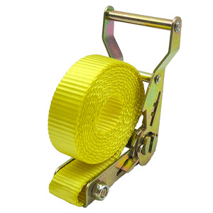 Sangle de fixation en nylon 25 mm jaune, robuste, pour le chargement de camions - Product Image 5