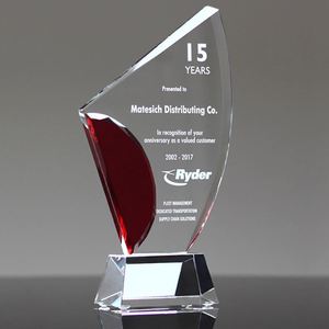 Trofeo de Cristal en Blanco, Premio de Cristal Personalizado con Grabado Láser 3D, Trofeos de Cristal Rojo - Product Image 2