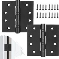Lot de 4 charnières de porte robustes en acier inoxydable avec roulement à billes, finition polie et coins carrés