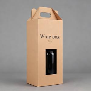Individuelles Logo Digitaldruck Weinbox Recycelbare Bier-Pint Wein-Geschenkbox <span class=keywords><strong>2</strong></span>-Flaschen Wein-Hängebox - Product Image 6