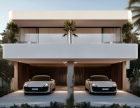 Maison duplex modulaire en acier moderne, étanche, alimentée à l'énergie solaire, préfabriquée pour villa, appartement, hôtel