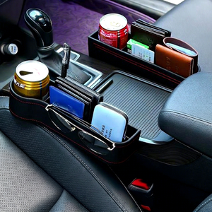 Car Seat Side Organizer 2L Leather Waterproof Multifunctional Storage Box For Car Gap Organizer Universal Fit - Product Image 1