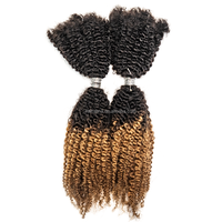 Mèches de Cheveux Naturels 4C Afro Crépus Frisés, Cheveux Humains en Vrac Double Drawn Remy Sans Trame pour Tresses, Cheveux à Crocheter Style Bohème