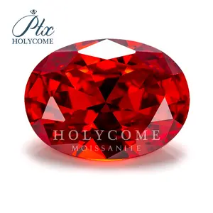 Gems red Color CZ Zircon Stone Cubic Zirconia Oval Shape 5A+ New Size 9*11mm Golden Jewelry Using White L- 94