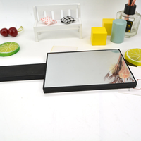 BL OEM 2 en 1 Table pliante de luxe en PE à finition brillante Miroir de maquillage à main à une seule face Miroir de maquillage pour le visage