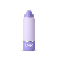 Gourde isotherme portable en acier inoxydable à double paroi anti-fuite, réutilisable pour le sport et les déplacements en extérieur