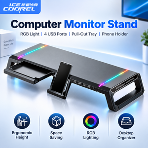 Support d'écran pour ordinateur portable en aluminium avec 4 ports USB et espace de rangement pour clavier, idéal pour MacBook - Vente Flash - Product Image 1