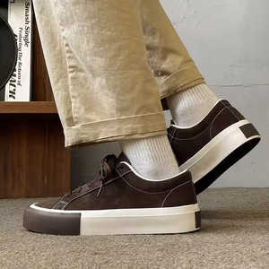 Zapatillas de Moda 2025 para Hombre, Color Marrón PU, Estilo Plano para Adolescentes, Niños y Niñas, Zapatillas Casuales de Lona de Alta Calidad para Mujer - Product Image 3