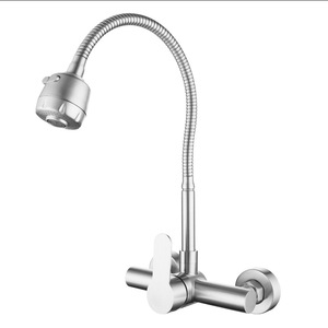 Grifo de Pared de Acero Inoxidable 304 Himans, Grifo de Cocina Moderno con Manguera Flexible y una Sola Manija - Product Image 4