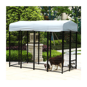 Recinto per Cani 5'x10'x6' con 3 Corsie, Gabbie Pieghevoli in Metallo Zincato, Pannelli per Recinzione - Product Image 2